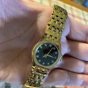 Wittnauer Laureate collection ladies  gold tone diamond bracelet style watch. 1960s Wittnauer 6V1 Vintage Ladies Diamond Marquise Cocktail  main image 4